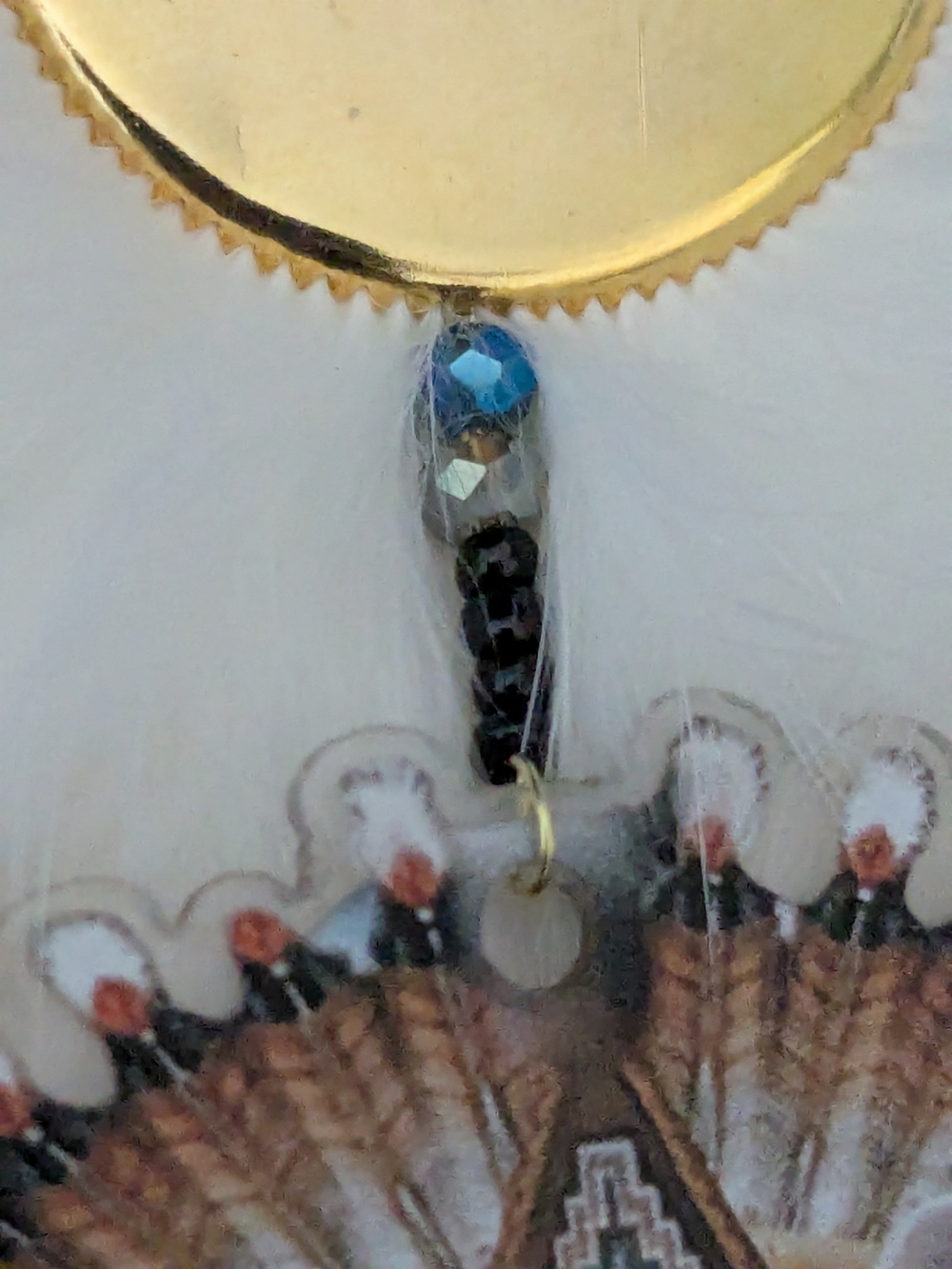 White Wolf Feathered Statement Earrings - Picture 2 of 6